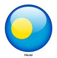 PALAU flag button on white background vector