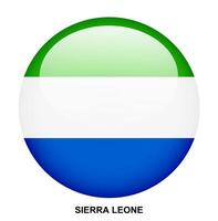 SIERRA LEONE flag button on white background vector