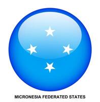 MICRONESIA FEDERATED STATES flag button on white background vector