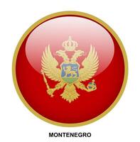 MONTENEGRO flag button on white background vector