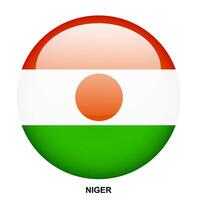NIGER flag button on white background vector