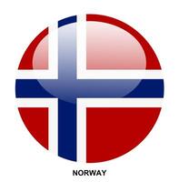 NORWAY flag button on white background vector