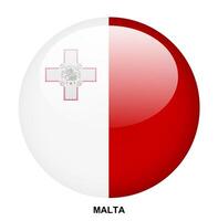 MALTA flag button on white background vector