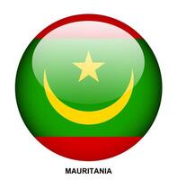 MAURITANIA flag button on white background vector