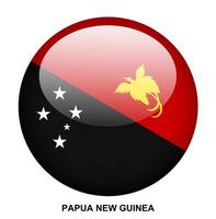 PAPUA NEW GUINEA flag button on white background vector