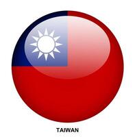 TAIWAN flag button on white background vector
