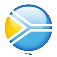 TUVA flag button on white background vector