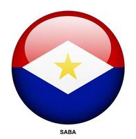 SABA flag button on white background vector