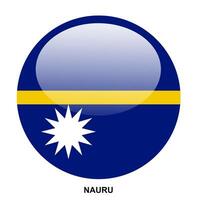 NAURU flag button on white background vector