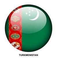 TURKMENISTAN button flag on white background vector