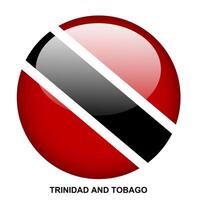 TRINIDAD AND TOBAGO flag button on white background vector