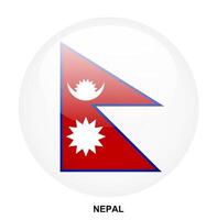 NEPAL flag button on white background vector
