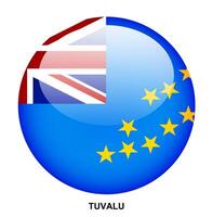 TUVALU flag button on white background vector