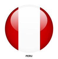 PERU flag button on white background vector