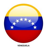 VENEZUELA flag button on white background vector
