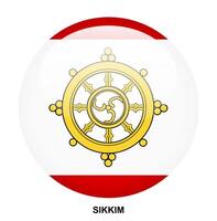 SIKKIM flag button on white background vector