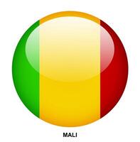 MALI flag button on white background vector