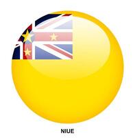 NIUE flag button on white background vector