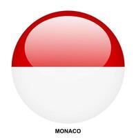 MONACO flag button on white background vector