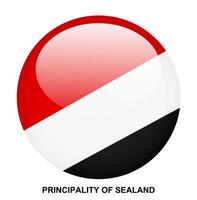 PRINCIPALITY OF SEALAND flag button on white background vector