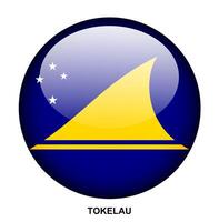 TOKELAU flag button on white background vector