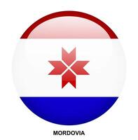 MORDOVIA flag button on white background vector