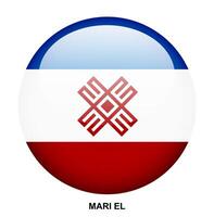 MARI EL flag button on white background vector