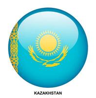 KAZAKHSTAN flag button on white background vector