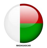 MADAGASCAR flag button on white background vector