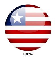 LIBERIA flag button on white background vector