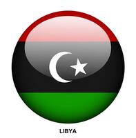 LIBYA flag button on white background vector