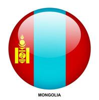 MONGOLIA flag button on white background vector