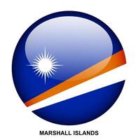 MARSHALL ISLANDS flag button on white background vector