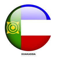 KHAKASSIA flag button on white background vector