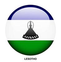 LESOTHO flag button on white background vector