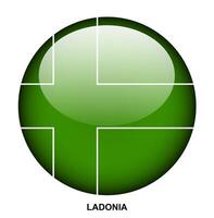 LADONIA flag button on white background vector