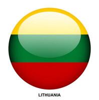 LITHUANIA flag button on white background vector