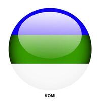 KOMI flag button on white background vector
