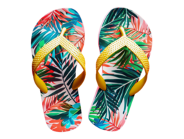A pair of summer-themed flip flops png