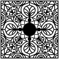 Paper lace, abstract pattern Mandala black lines on white background vector