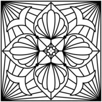 Paper lace, abstract pattern Mandala black lines on white background vector