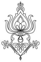 Graphic elements abstract black lines For assembling fabric patterns and producing carpets vector