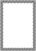 abstract border Ethnic tribe. For A4 paper. Vertical. Black vintage frame. vector