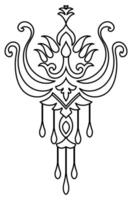 Graphic elements abstract black lines For assembling fabric patterns and producing carpets vector