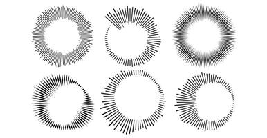 Abstract circular equalizer. Sound waves. Radial radio and voice volume symbol. illustrations isolated on white background. vector