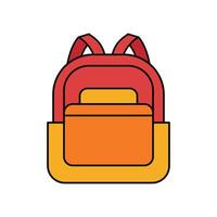 school bag icon backpack flat design template vector