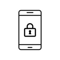 smartphone security icon lock and key design concept vector