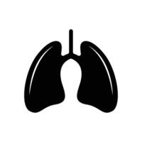 Lung icon design silhouette template vector