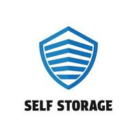 self storage logo design concept idea with shield vector