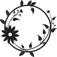 abstract circle frame flower silhouette illustration vector